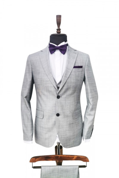 Costum barbati slim fit Lawrence gri