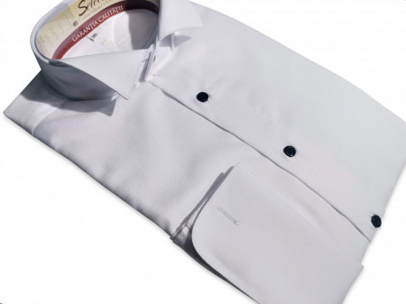 Camasa alba slim fit pentru papion si butoni Antonello