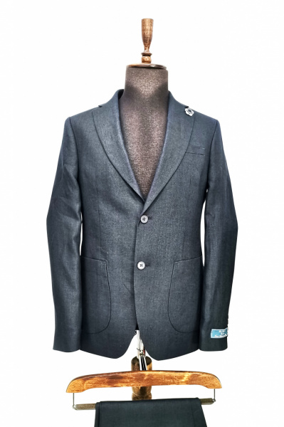 Costum barbati de in slim fit Walter bleumarin