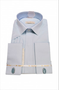 Camasa bleu-turcoaz slim fit Michelangelo