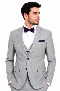 Costum barbati slim fit Lawrence gri