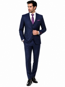 Costum barbati slim fit Marvin bleumarin - Img 2