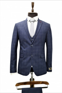 Costum bleumarin slim fit