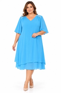Rochie de voal bleu turcoaz Eva - Img 3