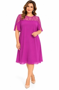 Rochie din voal fucsia Melody