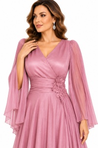 Rochie ocazie Aurora roz pudrat - Img 3
