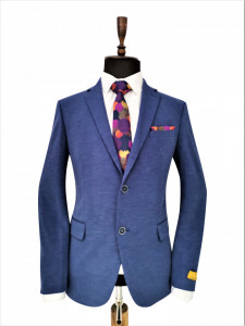 sacou slim fit albastru