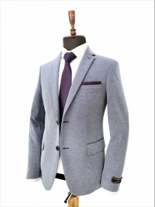 sacou slim fit bleu
