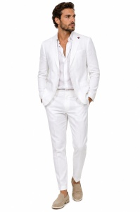 Costum barbati de in slim fit Walter alb - Img 2