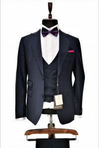 Costum slim fit bleumarin