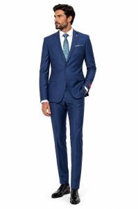 Costum barbati slim fit Frank albastru talia 0 - Img 2