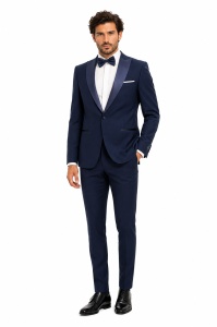 Costum de Ocazie Slim Fit, Morris bleumarin Eleganță de la Dress Elegant by ZIVER - Img 2