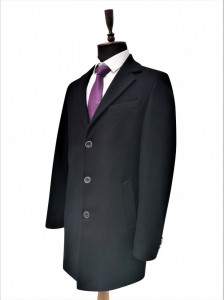 Palton negru slim fit 