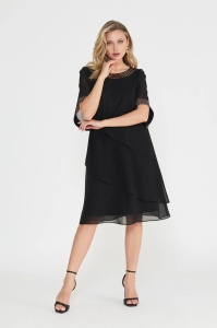 Rochie neagra din voal Mia - Img 1