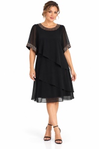 Rochie neagra din voal Mia