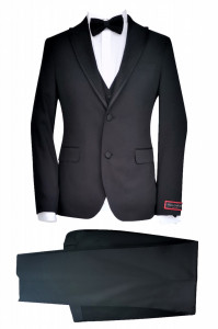 Smoking Negru Slim Fit din 4 Piese Wayne negru - Img 2