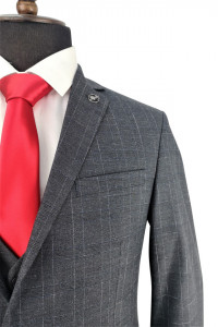 Costum gri slim fit