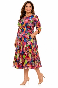 Rochie de ocazie cu imprimeu multicolor Michelle - Img 2