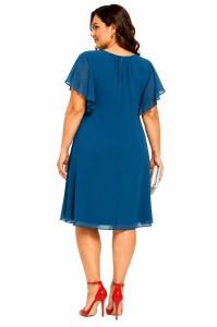 Rochie lejeră bleu-turcoaz din voal Tessa - Img 4