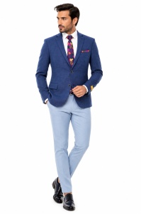 Sacou slim fit Bradley albastru - Img 2