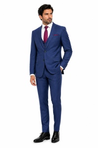 Costum barbati slim fit Lawrence albastru - Img 2