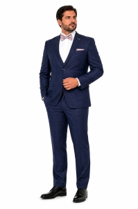 Costum barbati slim fit marimi mari Dennis bleumarin - Img 4