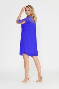 Rochie albastra din matase naturala