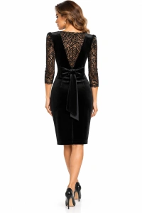 Rochie neagră din catifea Selina - Img 4