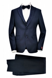 Smoking Slim Fit din 4 Piese Wayne Bleumarin - Img 2