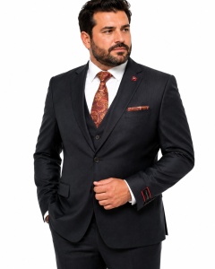 Costum barbati slim fit marimi mari Fergus gri inchis