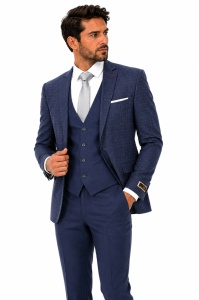 Costum barbati slim fit Ned bleumarin - Img 3
