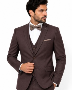 Costum barbati slim fit, talia 1 Christian bordo