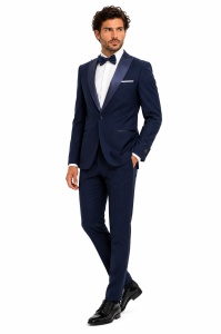 Costum de Ocazie Slim Fit, Morris bleumarin Eleganță de la Dress Elegant by ZIVER - Img 3