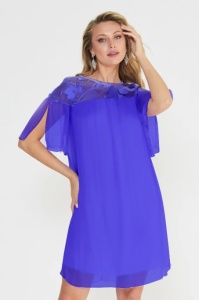 Rochie albastra din matase naturala