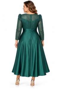 Rochie de ocazie din saten verde Anna - Img 4