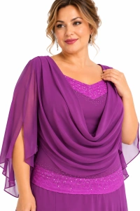 Rochie de ocazie Gloria din lycra cu voal - Img 3