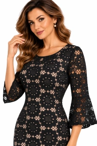 Rochie neagră din dantelă Rachel - Img 2