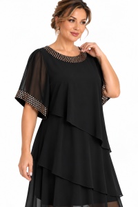 Rochie neagra din voal Mia - Img 2