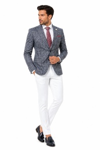 Sacou slim fit Calvin bleumarin - Img 4