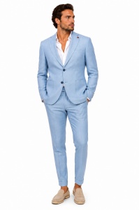 Costum barbati de in slim fit Walter bleu - Img 2