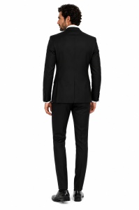 Costum barbati slim fit cu vesta Felix negru - Img 5