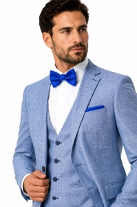 Costum barbati slim fit Lawrence bleu