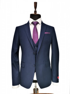 Costum barbati slim fit Marvin bleumarin - Img 6