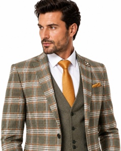 Costum barbati slim fit Timothy verde - Img 3