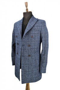 Redingota albastra slim fit