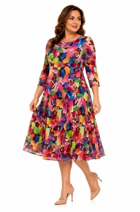Rochie de ocazie cu imprimeu multicolor Michelle - Img 3