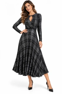 Rochie eleganta gri metalizat Linda - Img 2