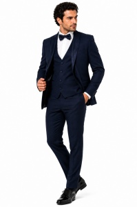 Smoking Slim Fit din 4 Piese Wayne Bleumarin - Img 2
