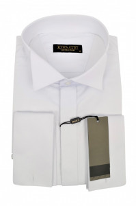 Cămașă Rinaldi, slim fit, alba pentru papion Pietro