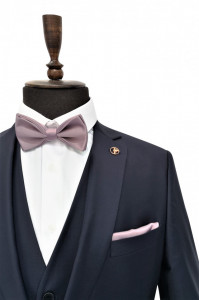 Costum bleumarin slim fit cu vesta